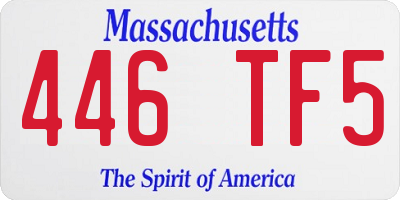 MA license plate 446TF5