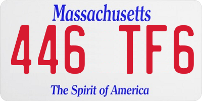 MA license plate 446TF6