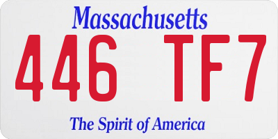 MA license plate 446TF7