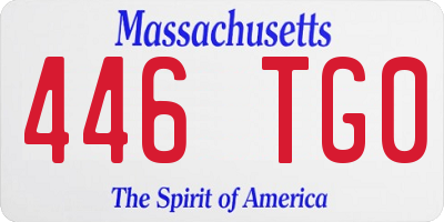 MA license plate 446TG0