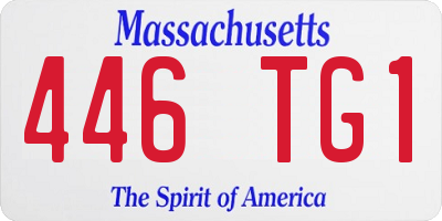 MA license plate 446TG1