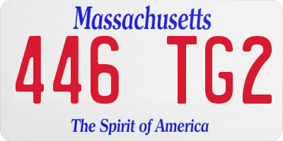 MA license plate 446TG2