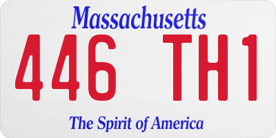 MA license plate 446TH1