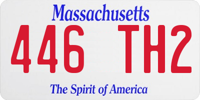 MA license plate 446TH2