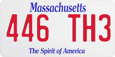 MA license plate 446TH3