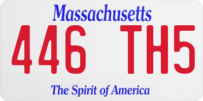 MA license plate 446TH5