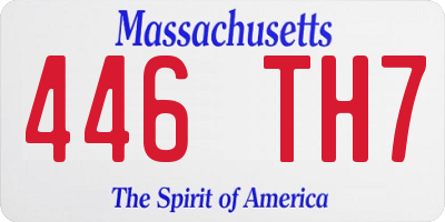 MA license plate 446TH7