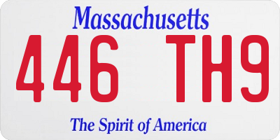 MA license plate 446TH9