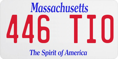 MA license plate 446TI0