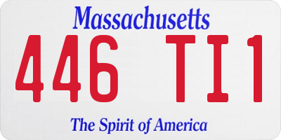 MA license plate 446TI1
