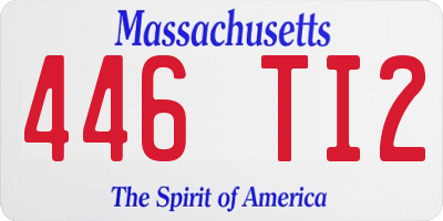 MA license plate 446TI2