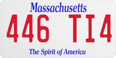 MA license plate 446TI4