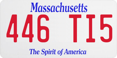 MA license plate 446TI5