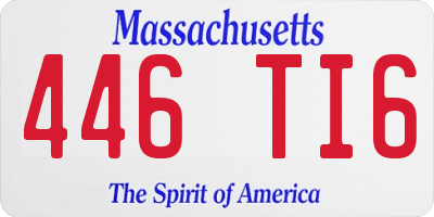 MA license plate 446TI6