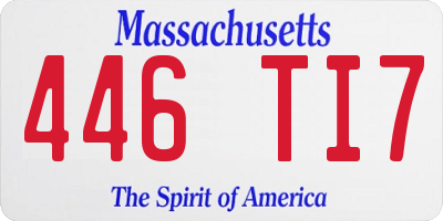 MA license plate 446TI7