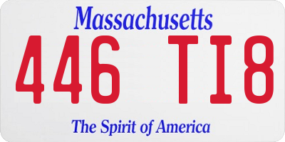 MA license plate 446TI8