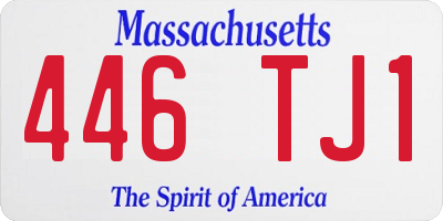 MA license plate 446TJ1