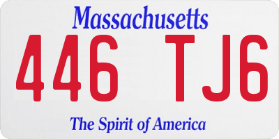 MA license plate 446TJ6