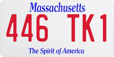 MA license plate 446TK1