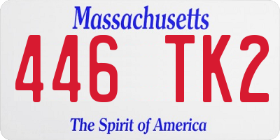 MA license plate 446TK2