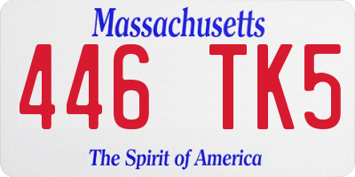 MA license plate 446TK5