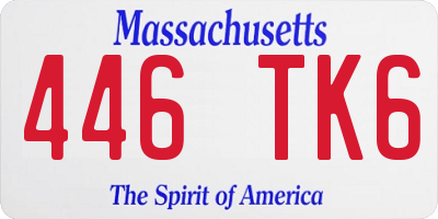 MA license plate 446TK6