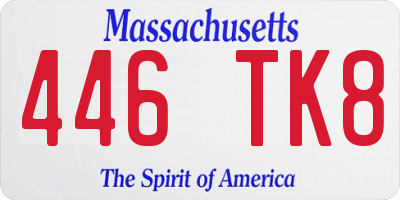 MA license plate 446TK8