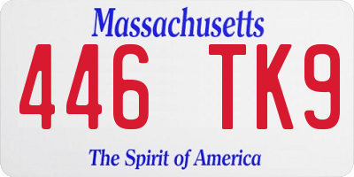 MA license plate 446TK9