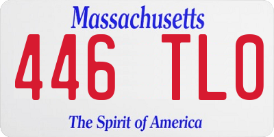 MA license plate 446TL0