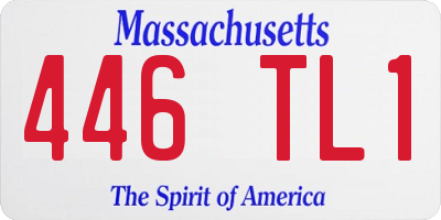 MA license plate 446TL1