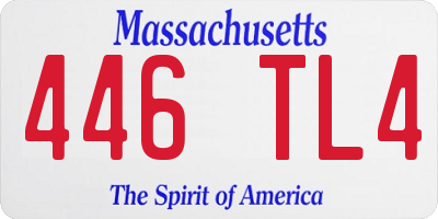 MA license plate 446TL4