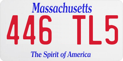 MA license plate 446TL5