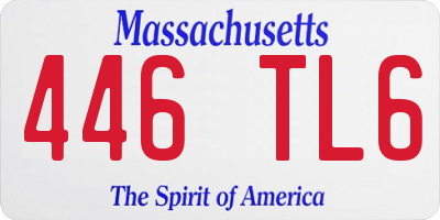 MA license plate 446TL6