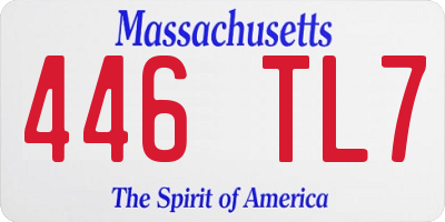 MA license plate 446TL7