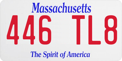 MA license plate 446TL8