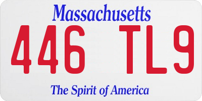 MA license plate 446TL9