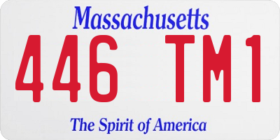 MA license plate 446TM1