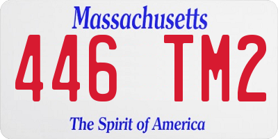 MA license plate 446TM2