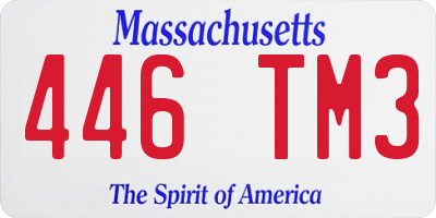 MA license plate 446TM3