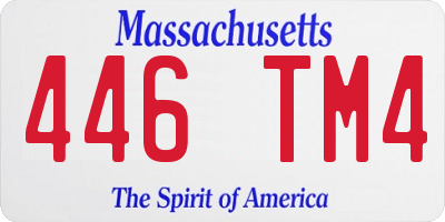 MA license plate 446TM4