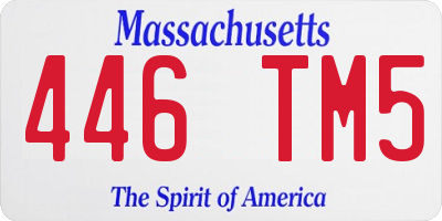 MA license plate 446TM5
