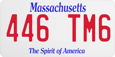 MA license plate 446TM6