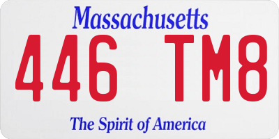MA license plate 446TM8
