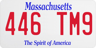 MA license plate 446TM9