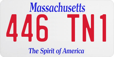 MA license plate 446TN1