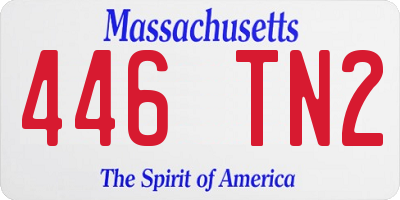 MA license plate 446TN2