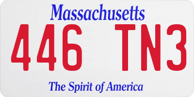 MA license plate 446TN3