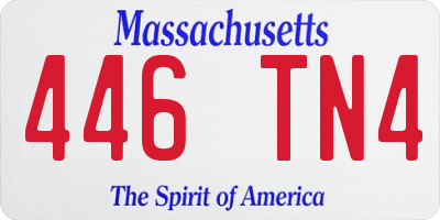 MA license plate 446TN4