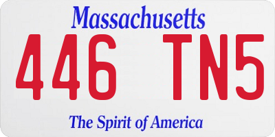 MA license plate 446TN5