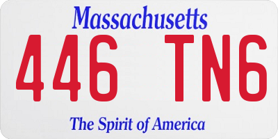 MA license plate 446TN6